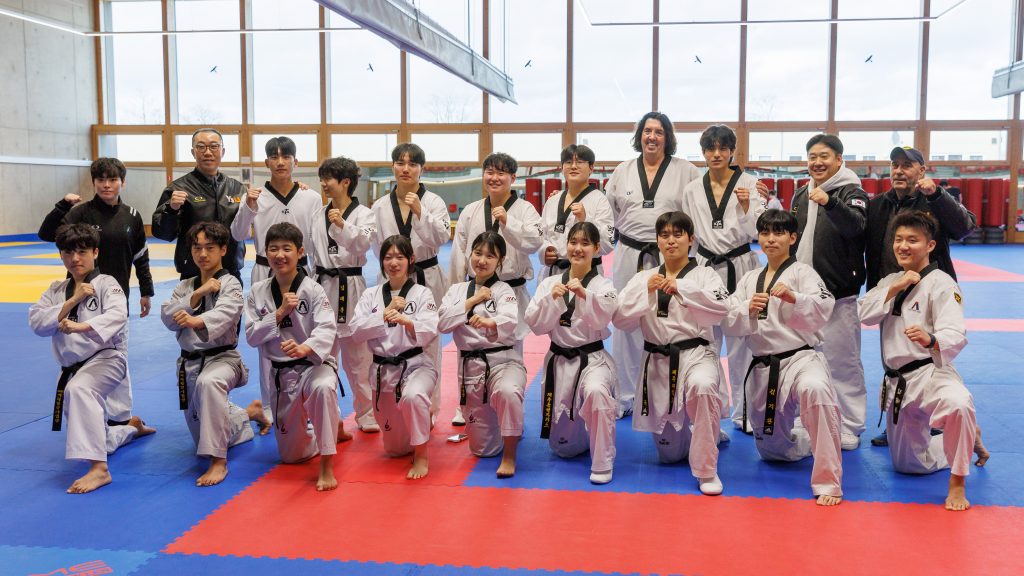 Taekwondo demonstration by Yong San University Busan in Strassen, Luxembourg